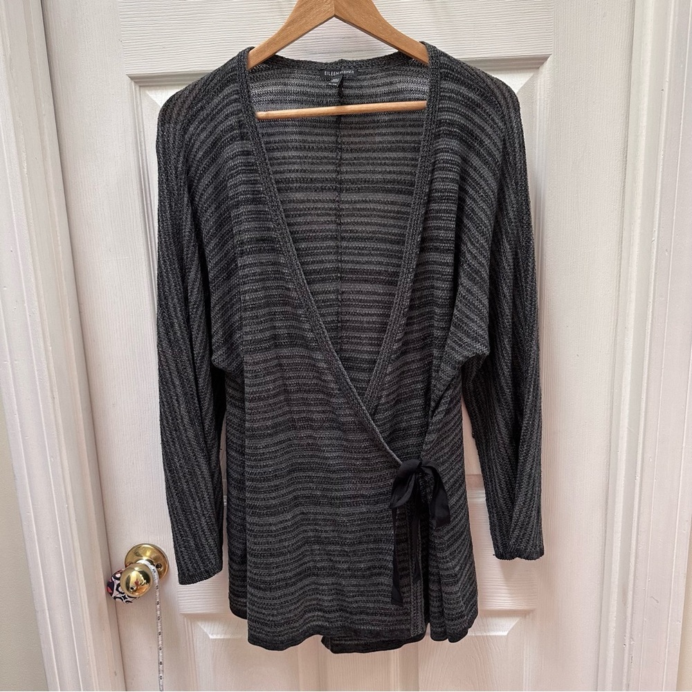 Eileen Fisher Grey Wrap Sweater- XL